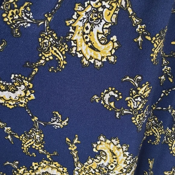 Charter Club Navy and Yellow Paisley Print Button Down Shirt Sz L - Picture 4 of 10